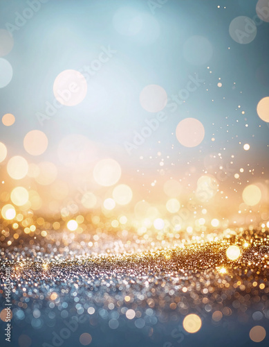 青と金のボケに包まれた年越しの夜