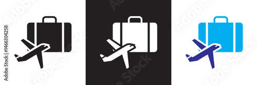 Airport icon. Vector for websites, mobile interfaces, presentations, banner, visual branding etc. Vector illustration. isolated on white and black background. EPS 10 