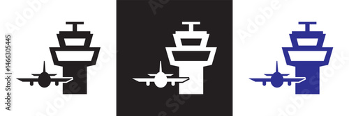 Airport icon. Vector for websites, mobile interfaces, presentations, banner, visual branding etc. Vector illustration. isolated on white and black background. EPS 10 