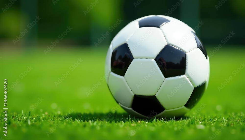 Fototapeta premium Perfectly centered, pristine white football, isolated, perfect, football, competition