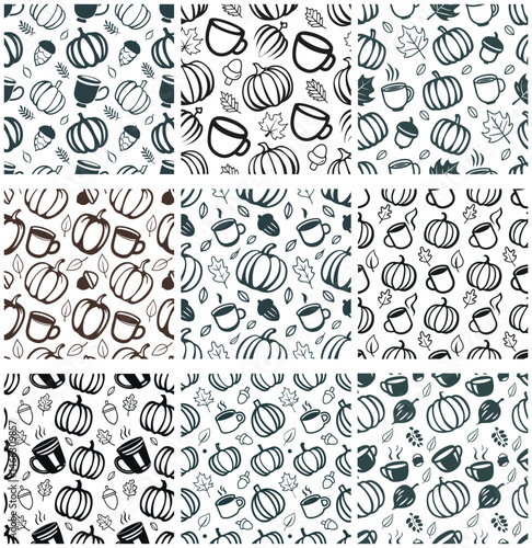 Vector seamless pattern with birds illustration on a floral wallpaper texture design