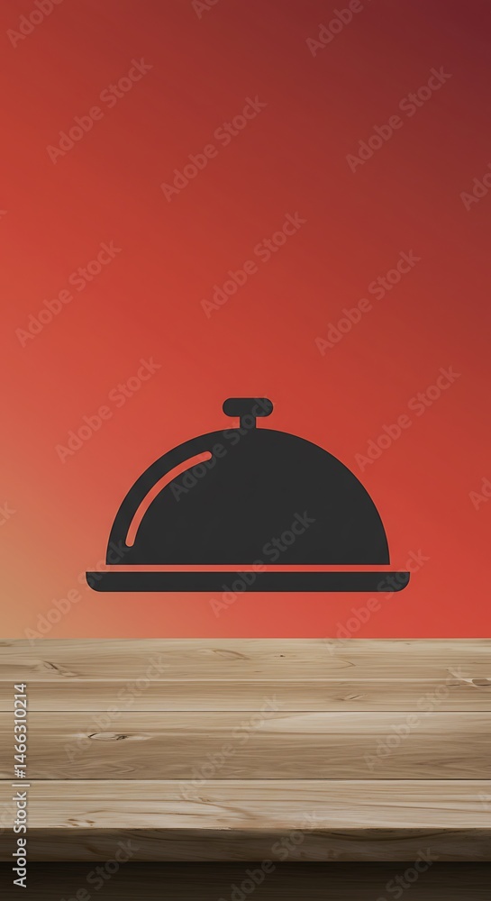 Fototapeta premium Warm Hues, Wooden Table, Anticipation: A Culinary Icon