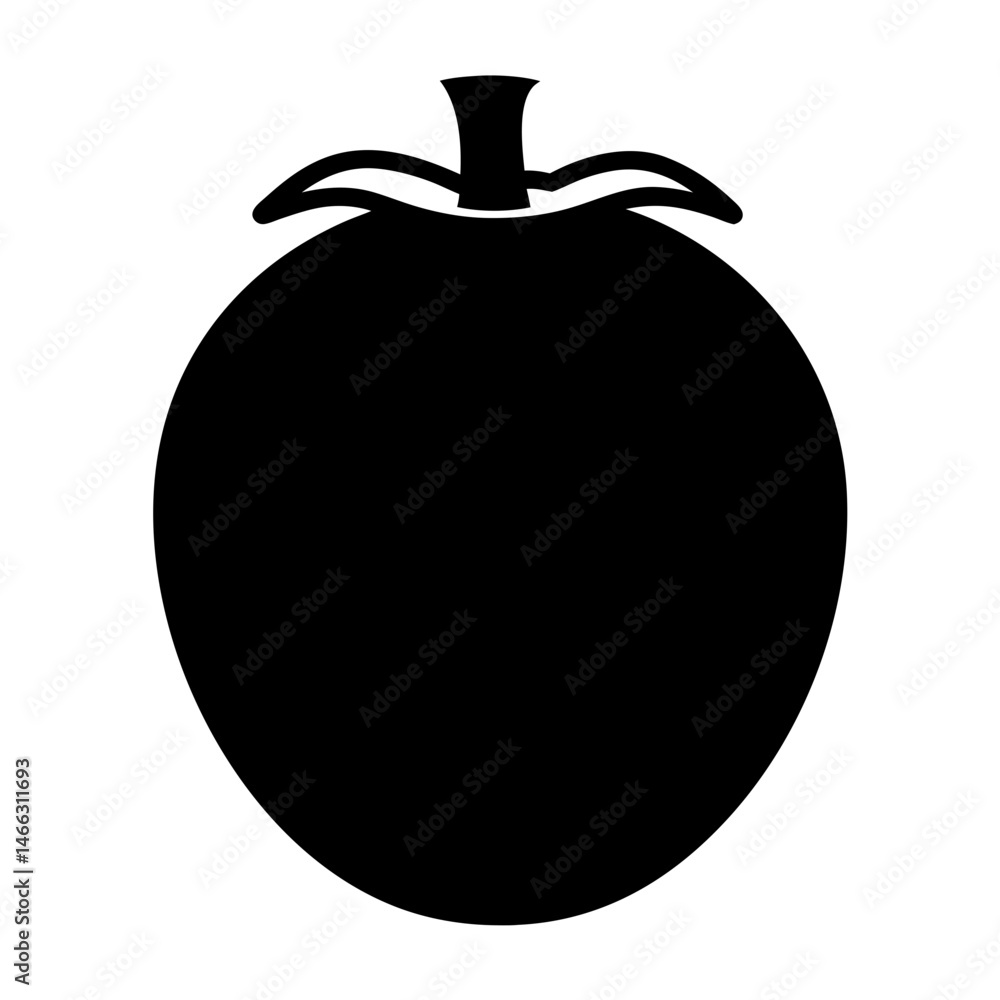 Obraz premium baobab vector silhouette icon, black and white illustration of fruits.