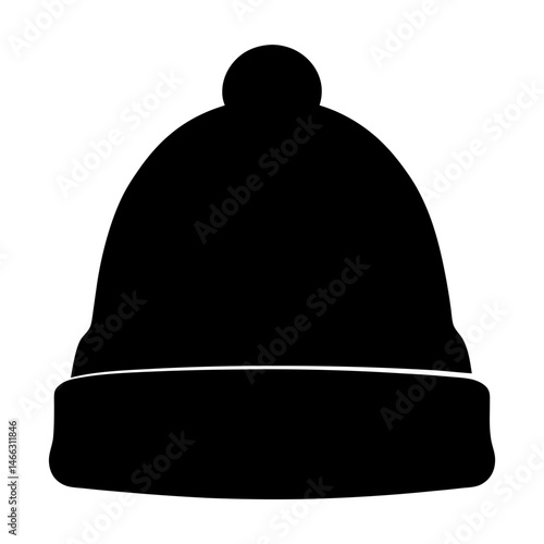 beanies vector silhouette icon, black and white illustration of footwear.