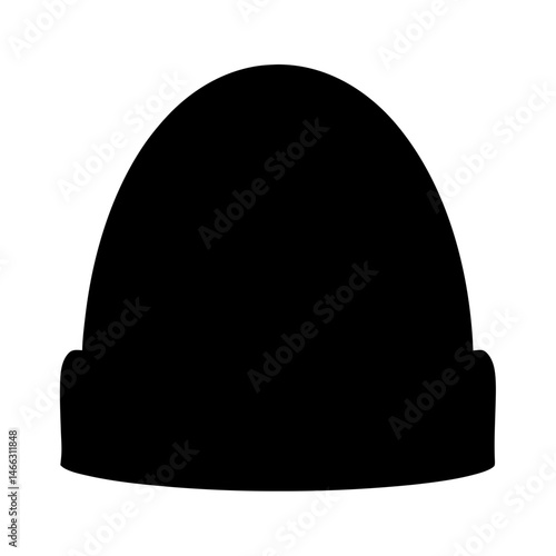 beanies vector silhouette icon, black and white illustration of footwear.