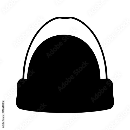 beanies vector silhouette icon, black and white illustration of footwear.