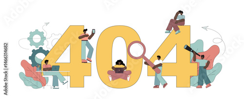 Concept 404 Error Page. Page not found. Site maintenance error.eps