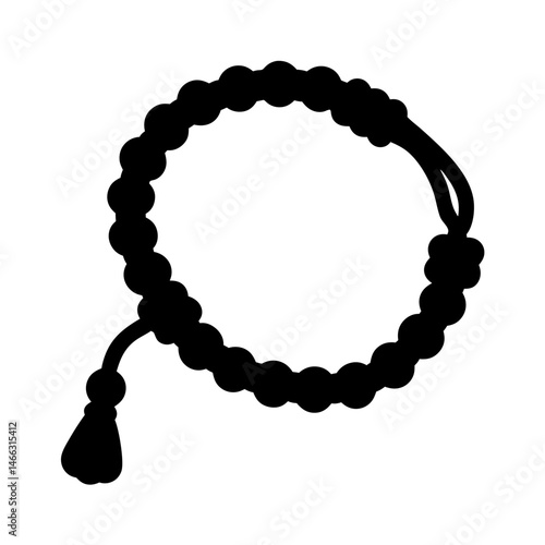 charm bracelets vector silhouette icon, black and white illustration of footwear.