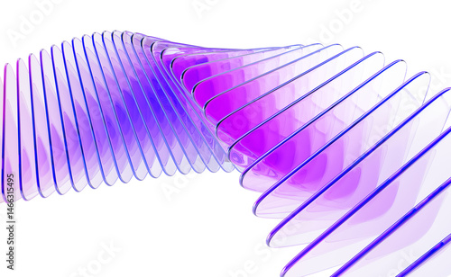 Fototapeta Naklejka Na Ścianę i Meble -  Abstract 3d background wallpaper with row of glass holographic transparent triangle plate shapes render. Dynamic tech banner with layers effect. Iridescent gradient wave line pattern