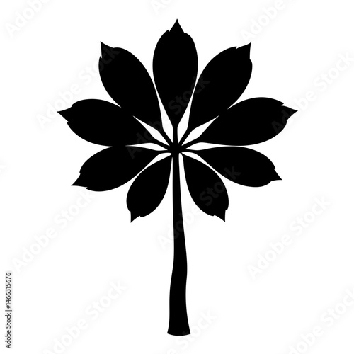 chestnut tree vector silhouette icon, black and white illustration of trees.
