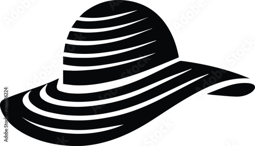 Summer sunhat silhouette vector art icon design