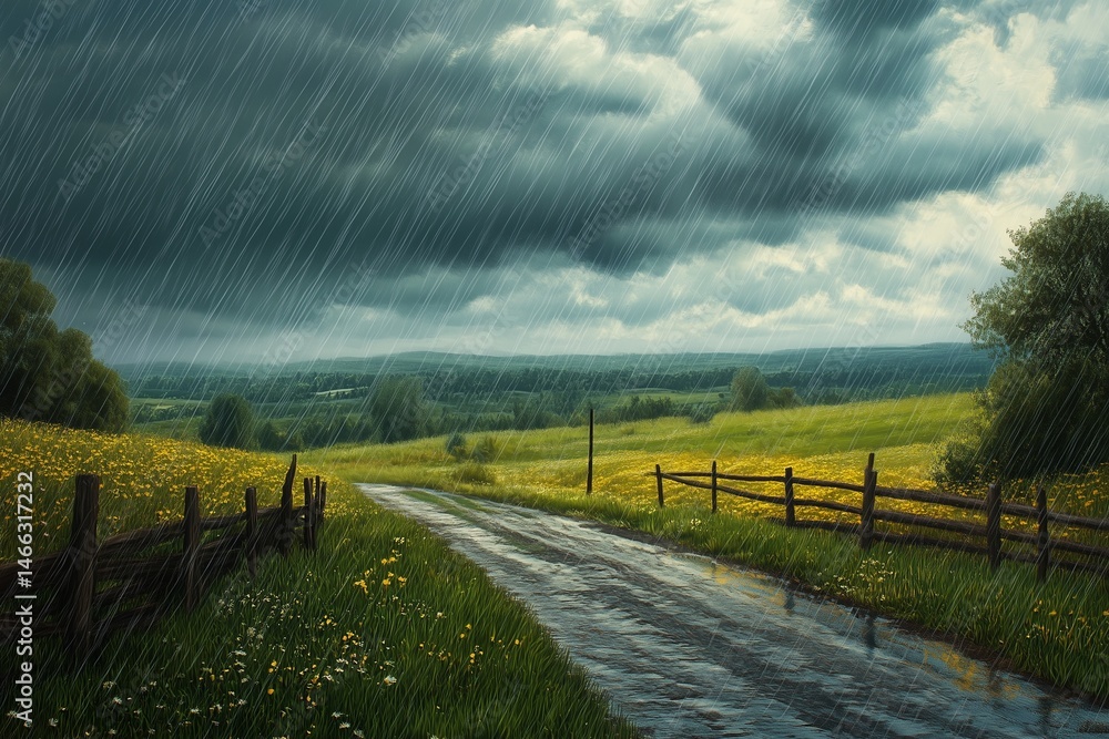 rain in the countryside by generative ai rain in the countryside by generative ai