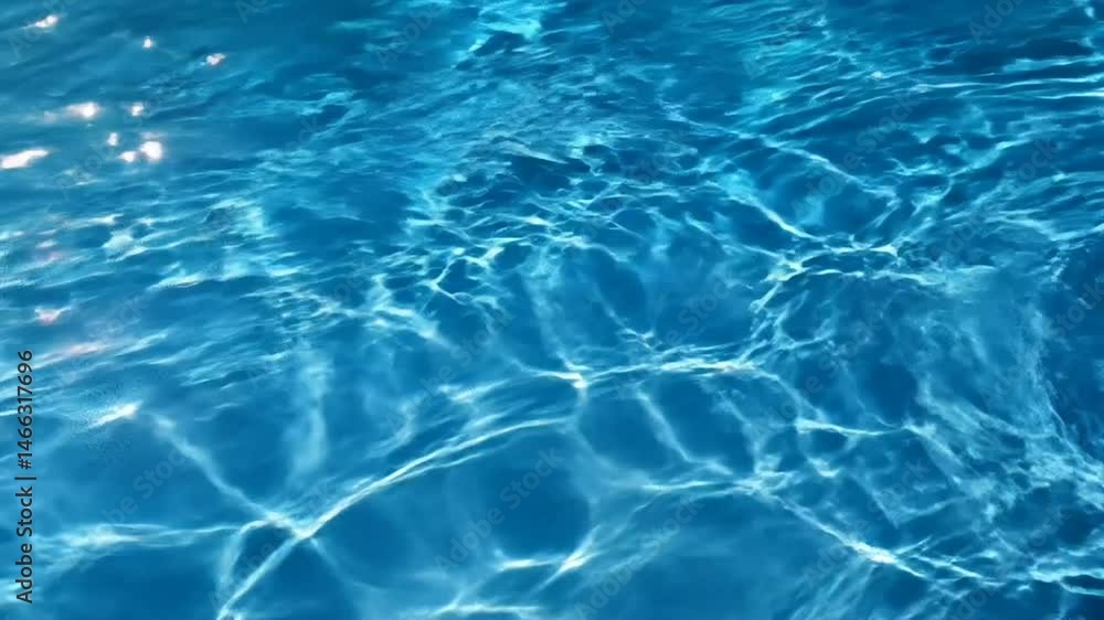 Crystal clear water with sparkling ripples and serene reflections in azure blue tones, featuring mesmerizing waves and shimmering textures. 4K video animation 3840x2160 Crystal clear water with sparkling ripples and serene reflections in azure blue tones, featuring mesmerizing waves and shimmering textures. 4K video animation 3840x2160