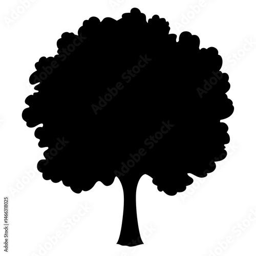 dogwood tree vector silhouette icon, black and white illustration of trees.