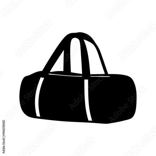 duffel bags vector silhouette icon, black and white illustration of footwear.
