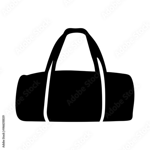 duffel bags vector silhouette icon, black and white illustration of footwear.