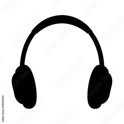 ear muffs vector silhouette icon, black and white illustration of footwear.