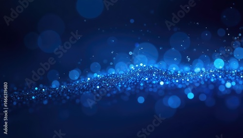 Sparkling blue glitter on a dark background, creating a magical effect , mystical, blue sparkle background