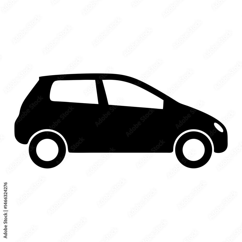 Fototapeta premium hatchback , black and white illustration of vehicles.