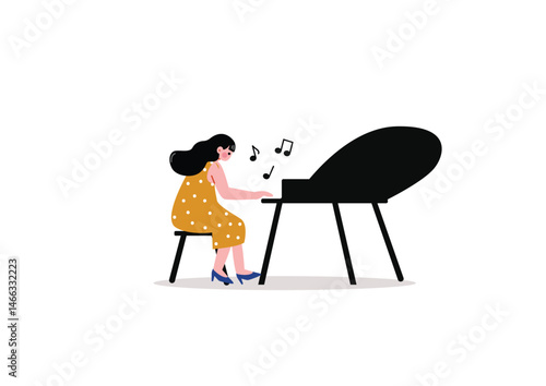 ピアノを弾く女性