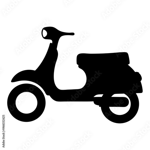 moped , black and white illustration of vehicles.