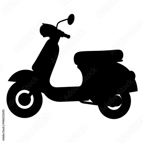 moped , black and white illustration of vehicles.