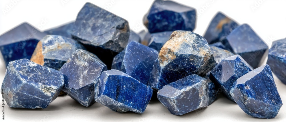 A pile of blue gemstones with various shapes and sizes. A pile of blue gemstones with various shapes and sizes.
