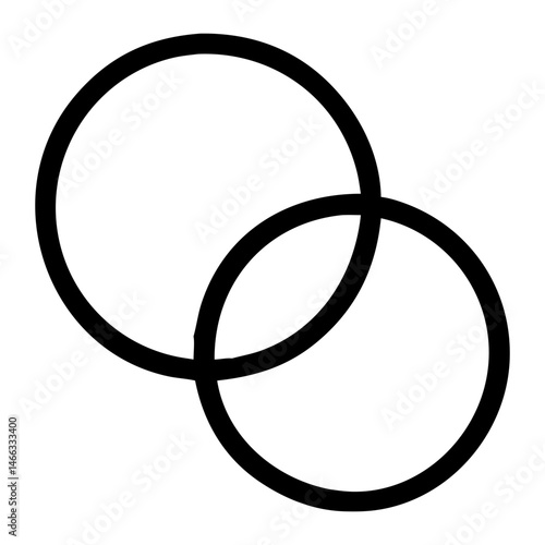Overlapping circles diagram illustration for venn diagram concept and geometric shapes design element vector image isolated on transparent background
