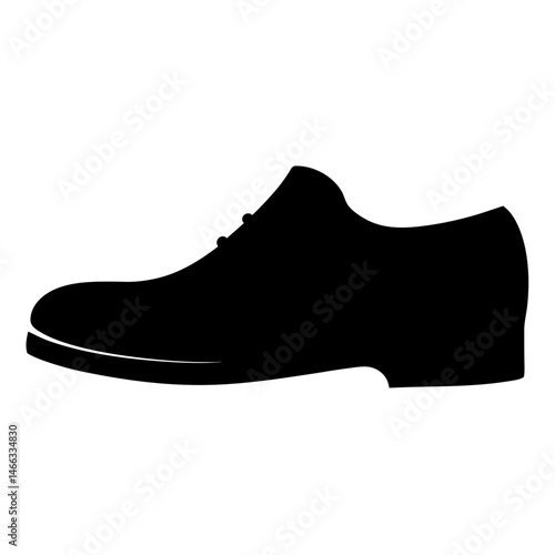 oxfords vector silhouette icon, black and white illustration of footwear.