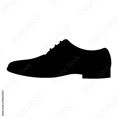 oxfords vector silhouette icon, black and white illustration of footwear.