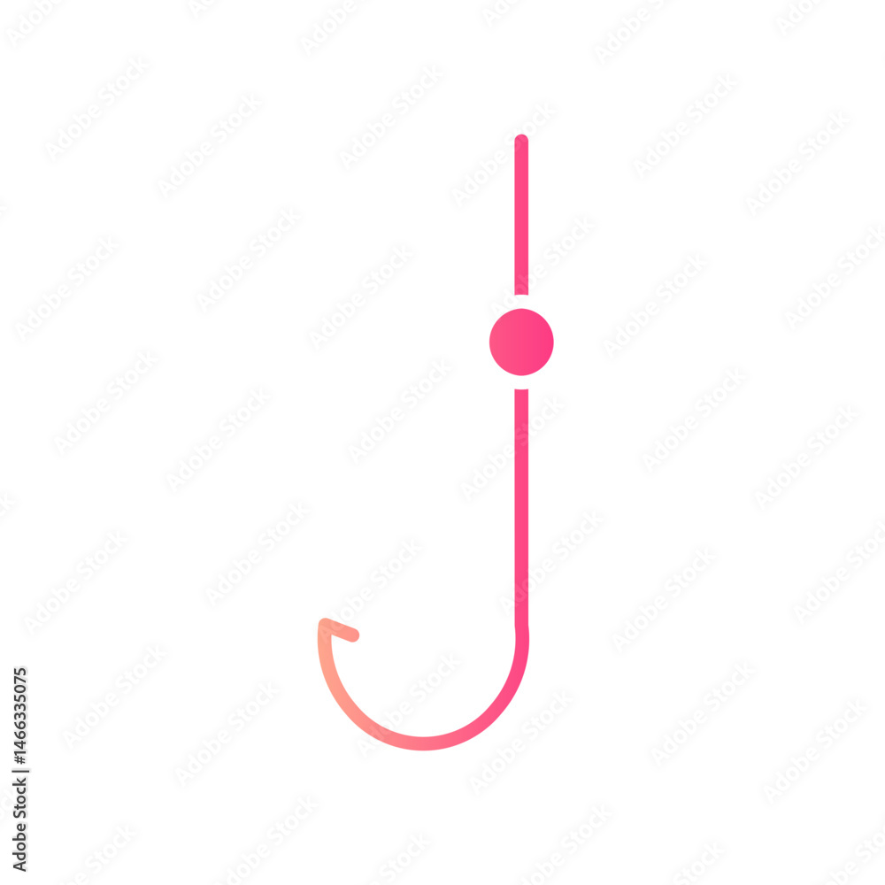 Obraz premium fishing hook gradient icon