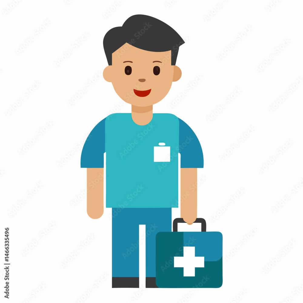 Paramedic vector on white background. Paramedic vector on white background.