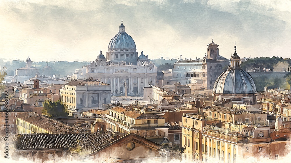 Stunning panoramic view of historic city rooftops and iconic domes.
