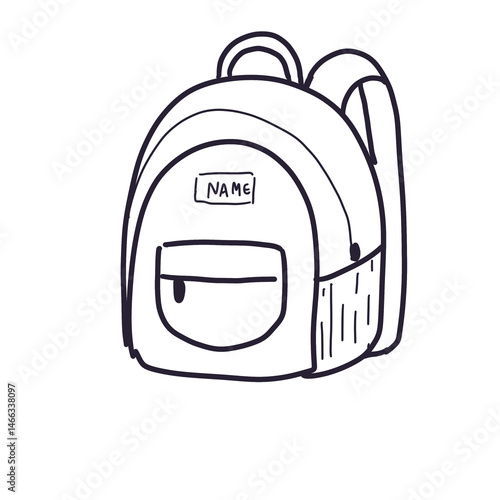 Minimal Backpack Line Art | Cute Hand Drawn School Bag Icon
