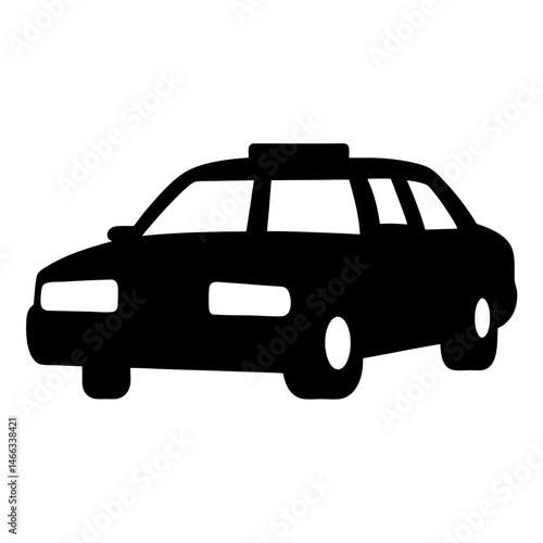 police car , black and white illustration of vehicles.