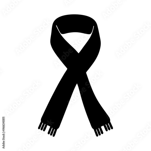 scarves infinity shawl pashmina vector silhouette icon, black and white illustration of footwear.