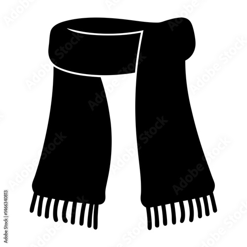 scarves infinity shawl pashmina vector silhouette icon, black and white illustration of footwear.
