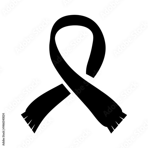 scarves infinity shawl pashmina vector silhouette icon, black and white illustration of footwear.