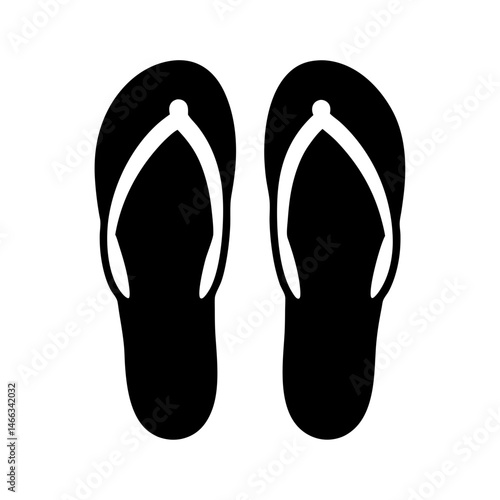 slippers vector silhouette icon, black and white illustration of footwear.