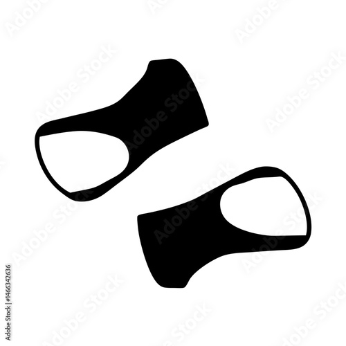 sport armbands vector silhouette icon, black and white illustration of footwear.