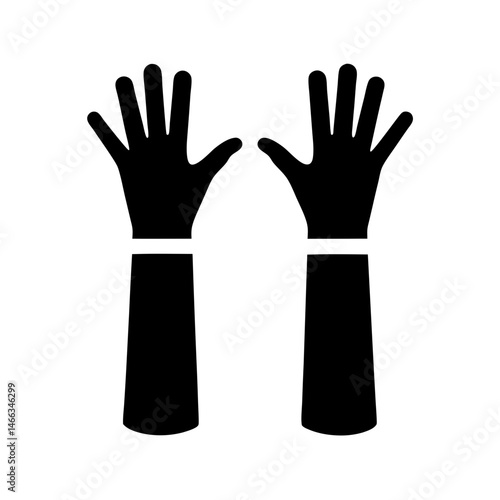 wristbands vector silhouette icon, black and white illustration of footwear.