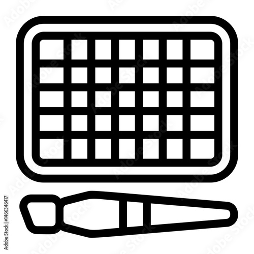 Art knife and cutting mat Line Icon
