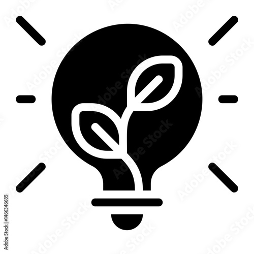 Idea seed sprouting Solid Icon