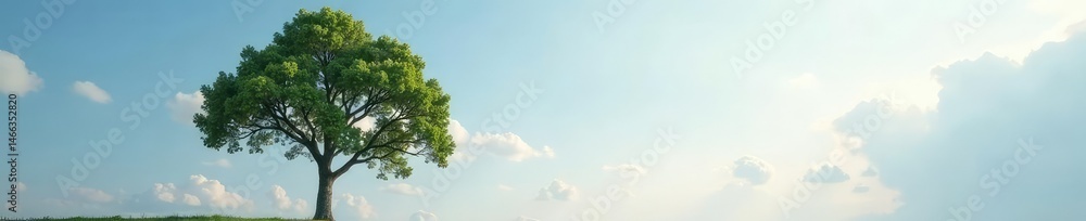Single tree's branches stretching up towards a distant cloudy sky, Sky, Isolation