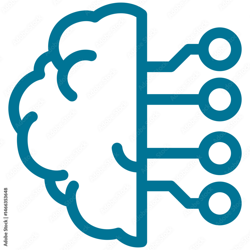 Machine Learning Line Icon Machine Learning Line Icon