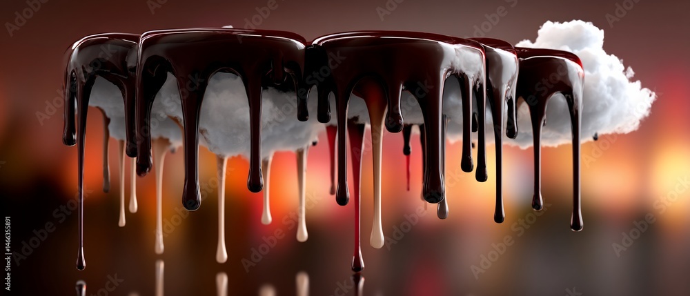 Chocolate-covered cloud with drips Chocolate-covered cloud with drips