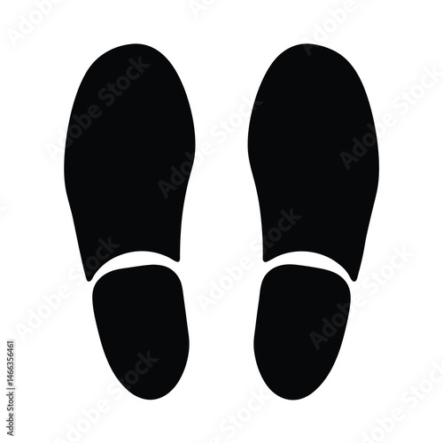  footwear vector silhouette icon, black and white illustration of footwear.