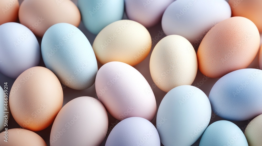 Pastel Colored Eggs Close-up Pastel Colored Eggs Close-up