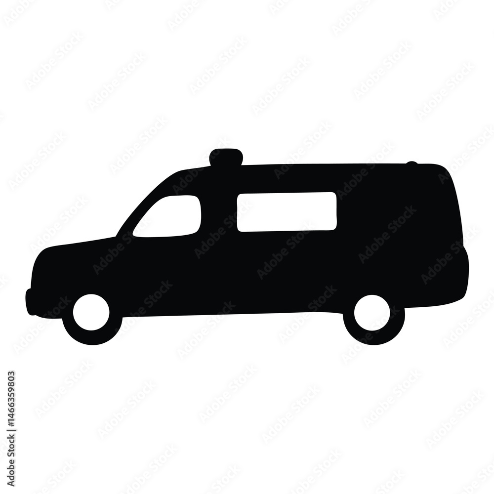 Obraz premium ambulance , black and white illustration of vehicles.