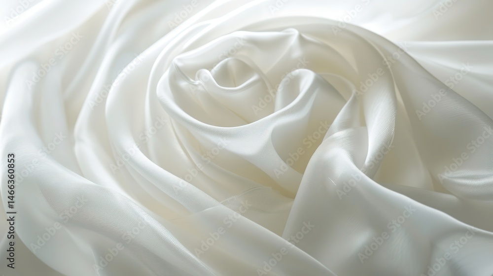 Obraz premium Soft White Satin Fabric Flowing in Gentle Curves and Waves